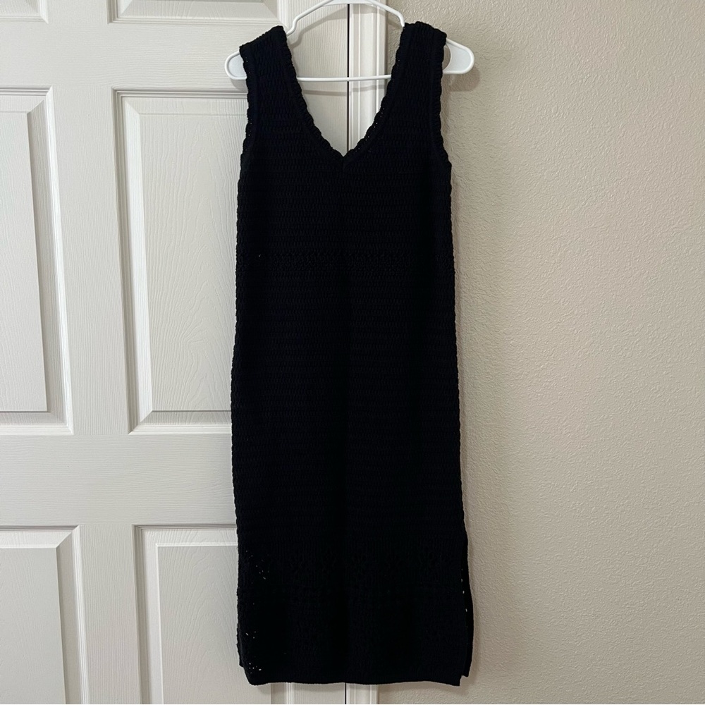 Sofia by Sofia Vergara Black Crochet Knit Dress - XL